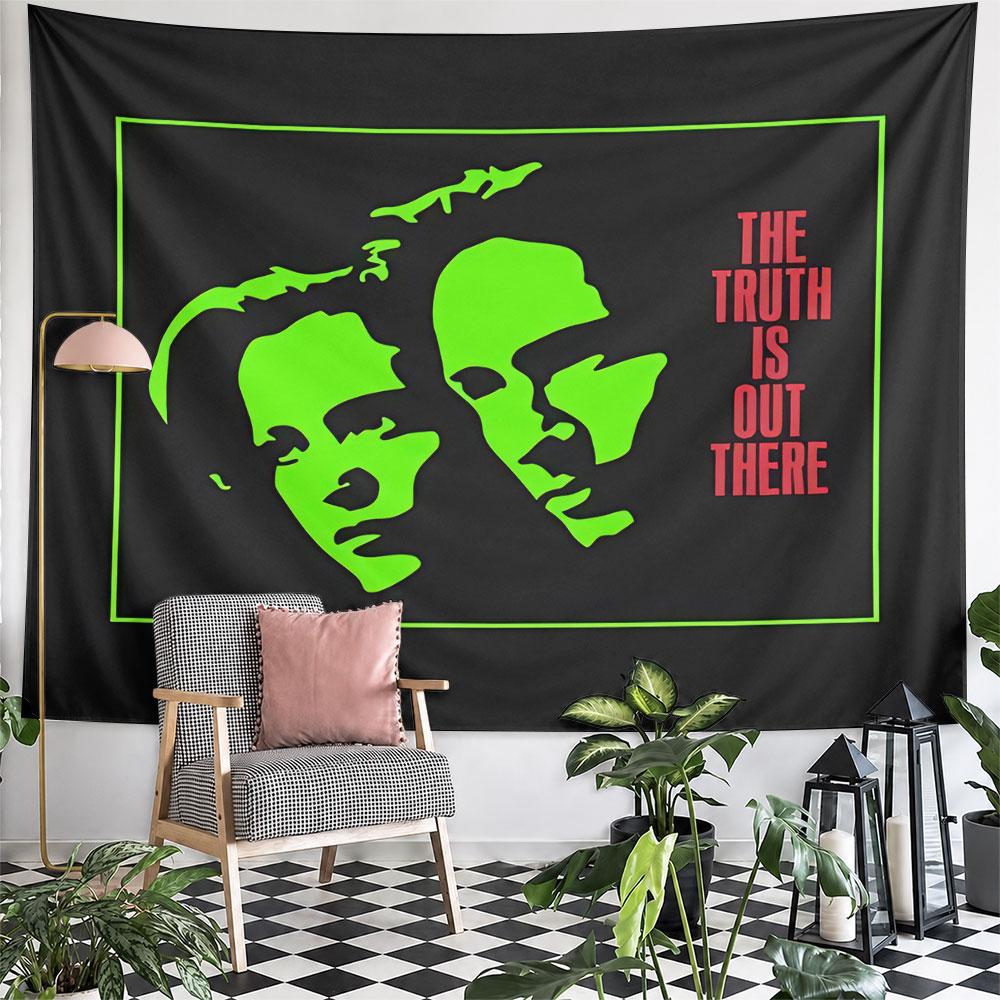 The Truth Is Out There Aliens Tapestry Wall Hanging X Files Sci Fi Decor for Bedroom Gaming Room Man Cave Gift