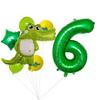 7pcs/lot 32inch Green Number Crocodile Cartoon Animal Foil Balloons Latex Baloons Happy Birthday Party Decorations