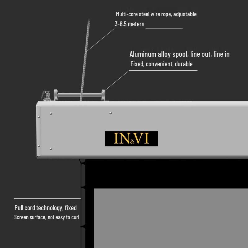 IN&VI ZEL Electric Pull-Cord Anti-Light Projector Screen - 120 inch 4:3