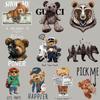 Different Bears Transfers For Clothing Cute Love Money For Child Patches For Backpack New DIY Iron On Garment Accessory Heat Transfer Washable