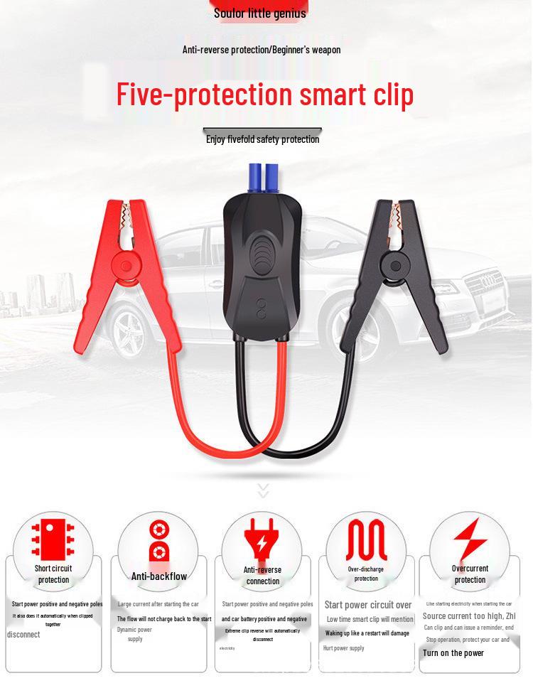 Little Genius Smart Car Battery Connection Clips - Emergency Jump Starter Clips