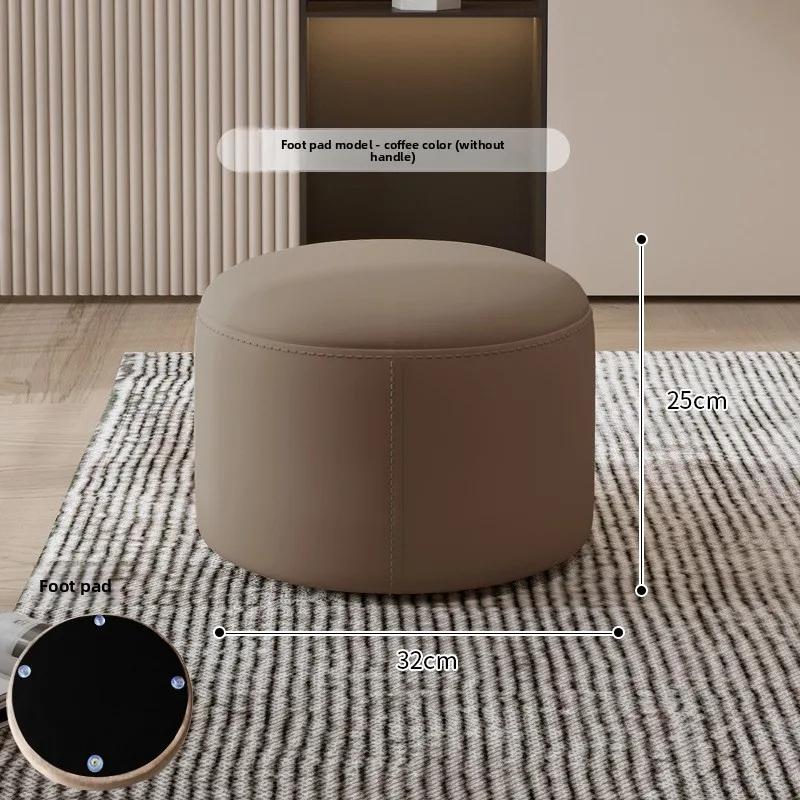 Dressing stool, home living room shoe changing stool, rotating bedroom circular stool, low stool with handle, coffee table stool