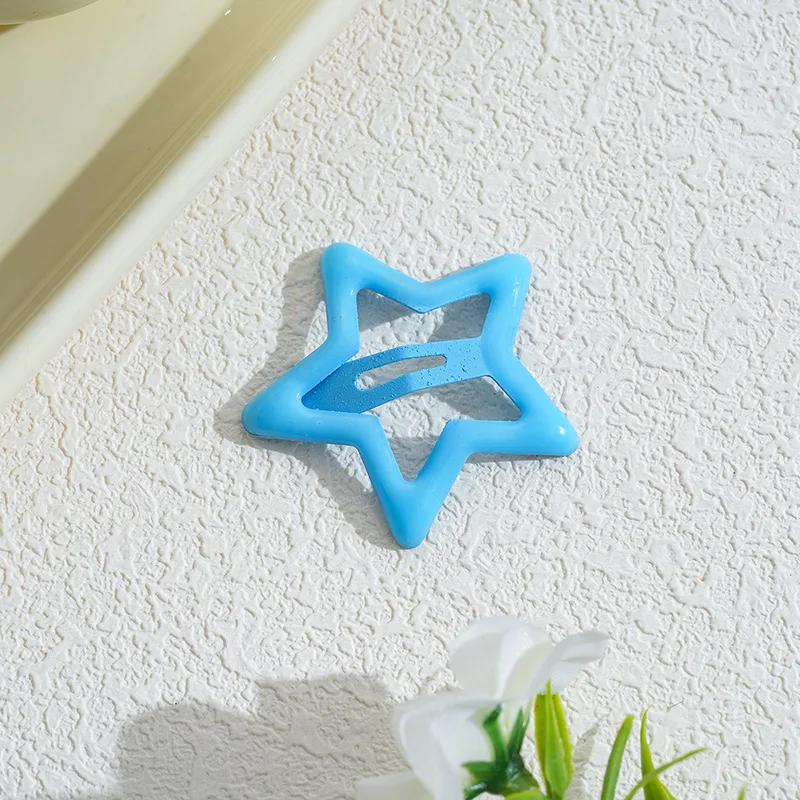 10 шт./набор Милые красочные заколки для волос в виде звезд для девочек, детей. Прекрасное украшение для волос, заколки, детские аксессуары для волос.