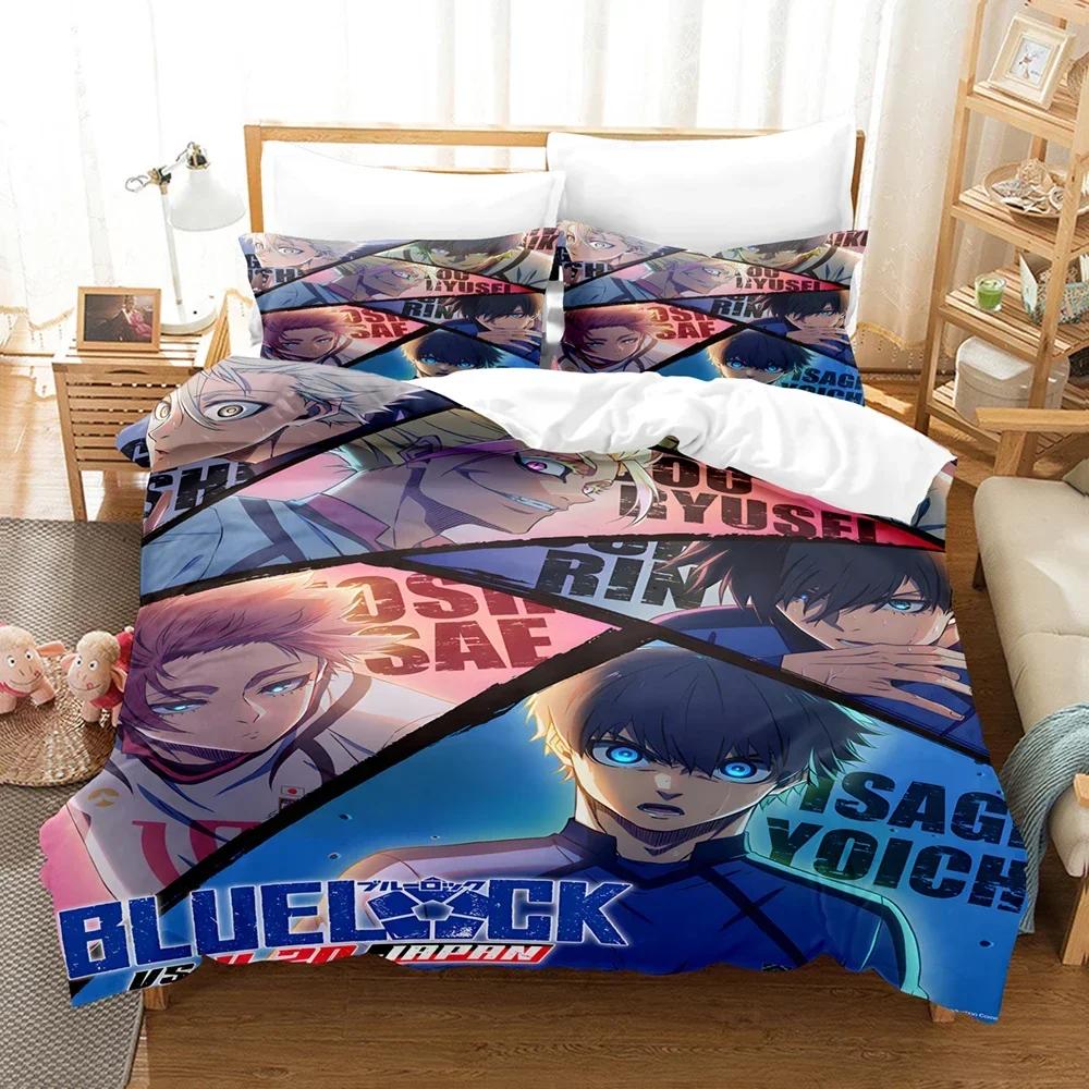 Anime Blue Lock Duvet Cover Set for Teens And Boys - King Queen Twin Double Size Comforter Cover with Standard Pillowcases Beddi