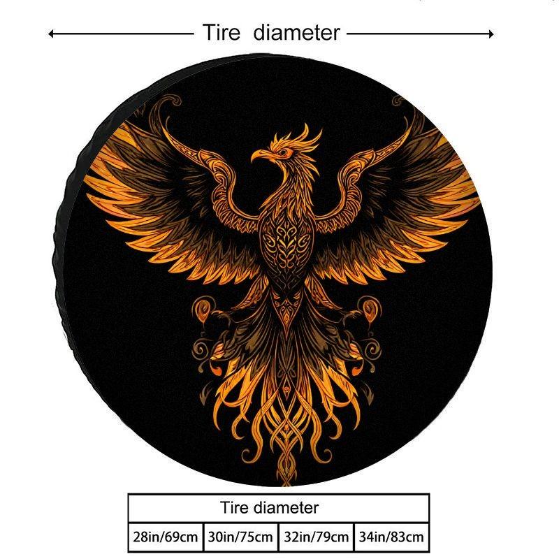 Mythical Phoenix Tire Cover Polyester Waterproof UV Resistant Spare Wheel Protector