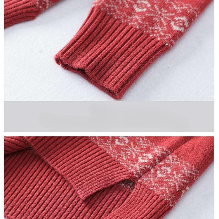 WTEMPO Женский вязаный свитер с полуворотом, свободный трикотажный топ с длинными рукавами для мам