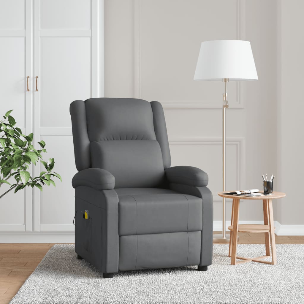 Massage Chair Anthracite Artificial Leather
