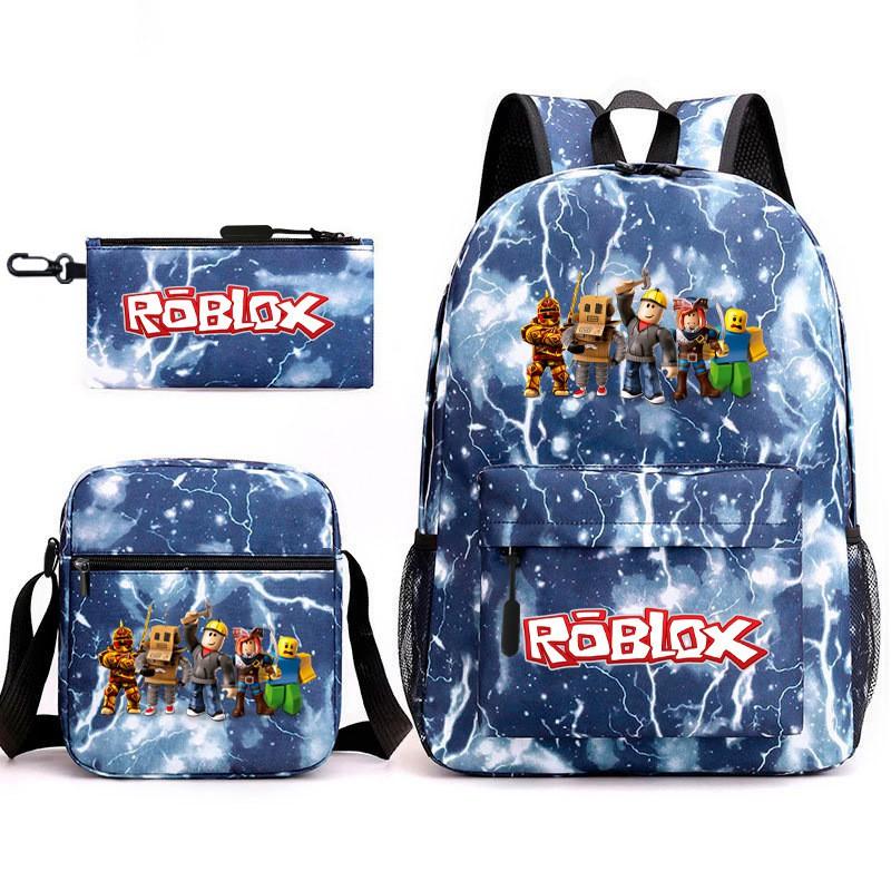 Школьный рюкзак большого объема в стиле Roblox Набор для детей 10-12 лет Ткань Оксфорд С мягкими лямками Водонепроницаемый Дышащий