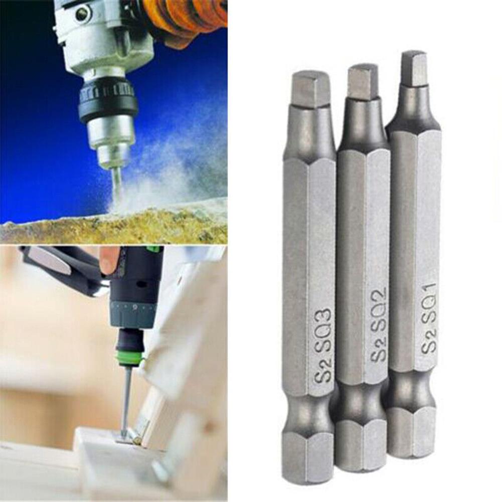 3 Pcs/Set Screwdriver Bits High Hardness Sq1+sq2+sq3