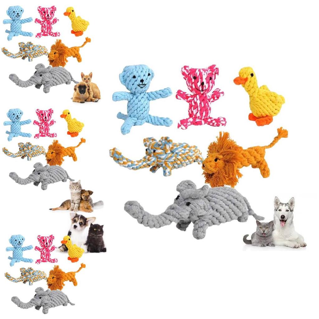 Adorable Cotton Rope Dog Toys Including Cute Yellow Duck Giraffe Moose For Chewing Dental Care And Fun Playtime Activities