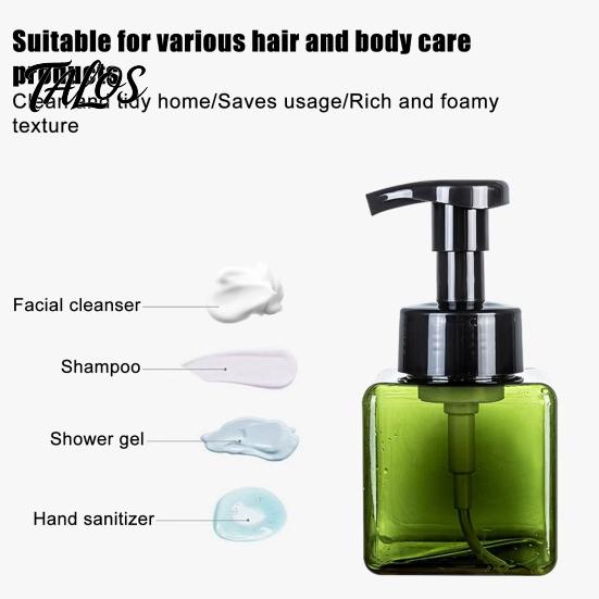 Foam Soap Dispenser 250/450ML Press Foaming Dispenser, Refillable Hand Shampoo Shower Plastic Bottle Gel Container, Empty Pump Lotion for Bathroom