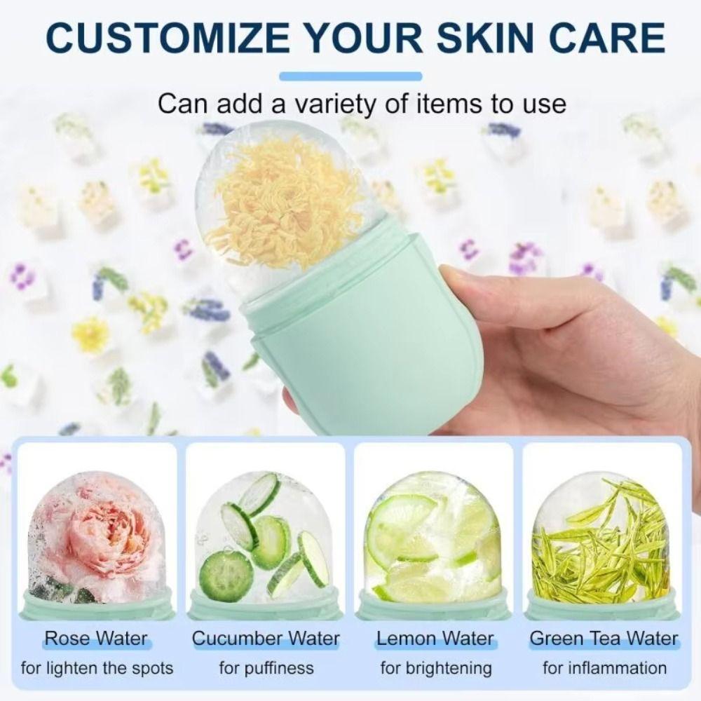 Охлаждающий массажер Ледяной ролик для лица Силиконовая форма для ледяных кубиков для лица Массажер для лица Ледяной ролик для красоты