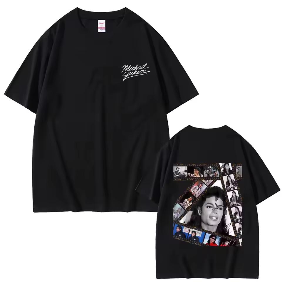 Classic Retro Michael Jackson Print Unisex Summer Oversized Hip Hop Punk Vintage Gothic Rock T shirt for Men and Women T shirt