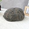 25 Early Autumn New Beret Female British Painter Hat Male Casual Plaid Retro Forward Hat Tide
