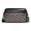 New Graham PVC Cow Leather Patchwork Camera Bag Shoulder Bag Crossbody Bag Medium Size Unisex Gray & Black CF484-QBBK