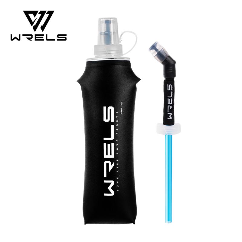 WRELS Бутылка для воды TPU Складная мягкая фляга Наружная спортивная сумка для воды Складная бутылка для воды 500 мл Для бега Кемпинга Без BPA