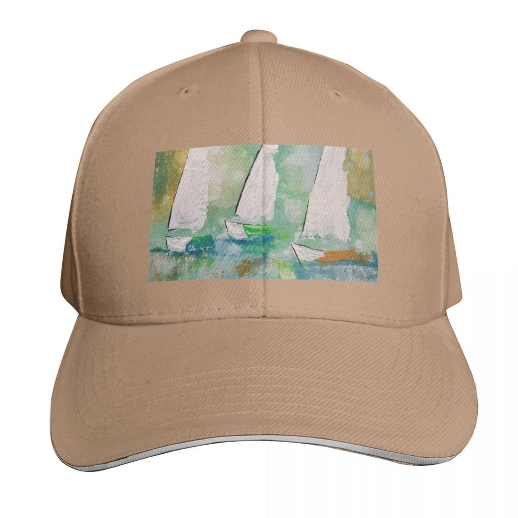 Sailboats on the sea Baseball Cap luxury caps Mountaineering Luxury Hat Golf Hat Unisex Hats Unisex Womens