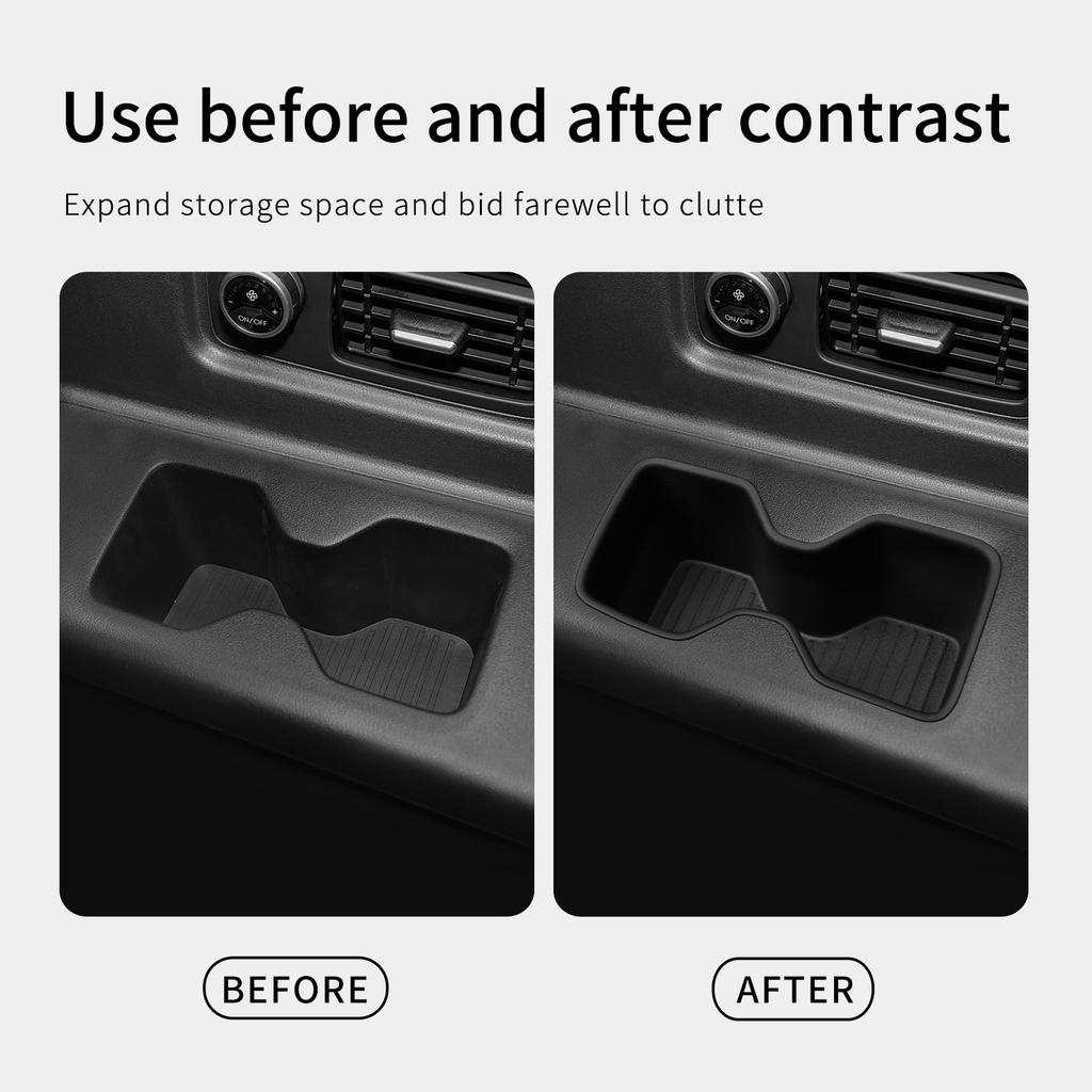 for Hyundai Santa Fe 6/7 Seats 2024-2026 (3 Row only) Door Side Cup Holder Insert Cup Box Shock-Absorbing Storage TPE Tidying