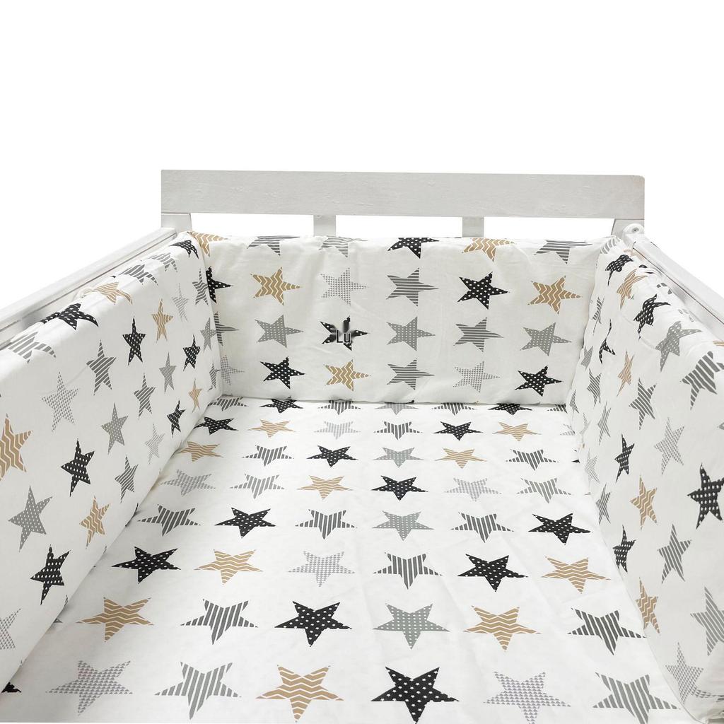 Soft Pure Cotton Removable and Washable Baby Crib Bumper, Anti-Collision, One-Piece Design