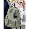 Korean Simple Solid Color Zipper Computer Backpack University High School Schoolbag Campus Commuting