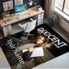 Custom Name Dix Pour Cent Printed Carpet, Rug for Office Chair Living Room Bedroom Kitchen Room Decor Gifts.