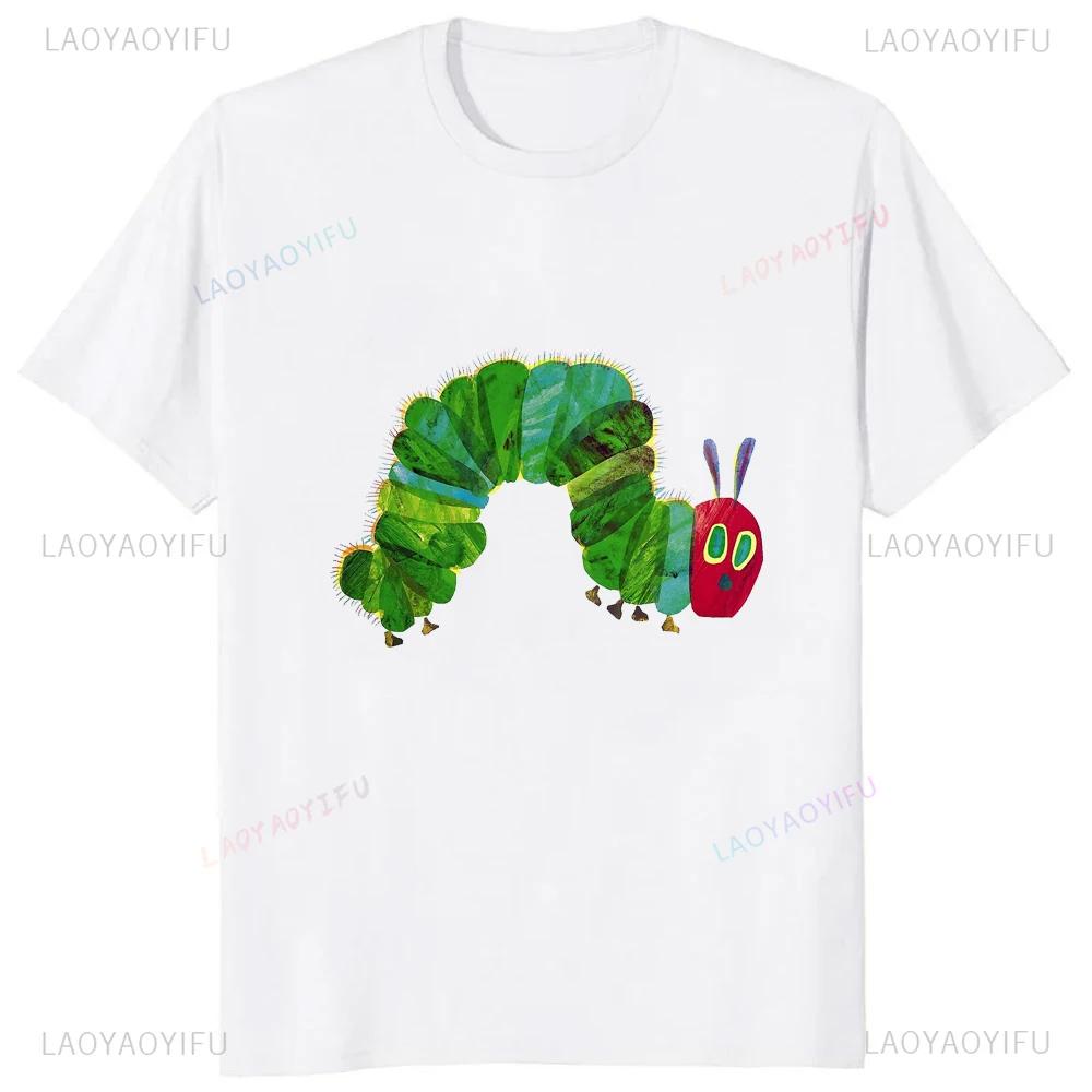 The Very Hungry Caterpillar Cartoon Printed Tshirt Summer Style Casual Fashion Couples Clothing YK Harajuku Unisex Tees