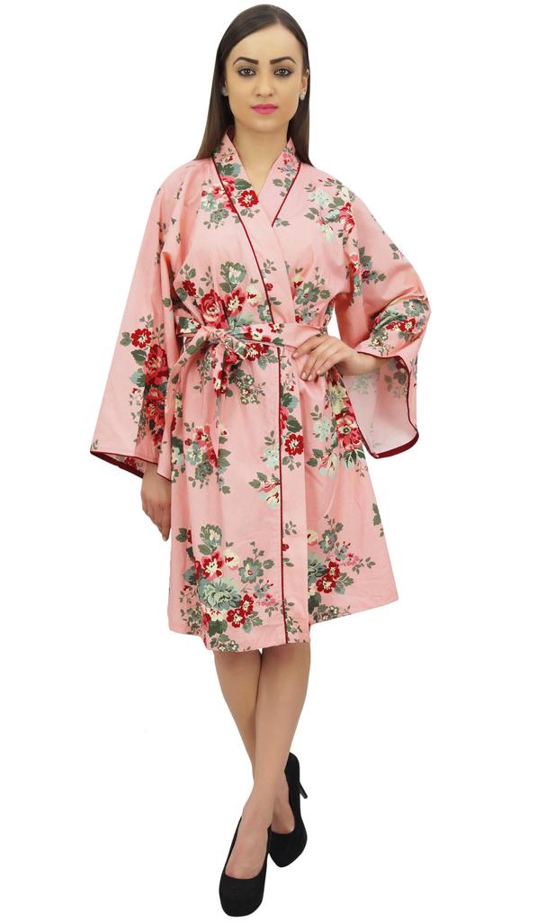Bimba Women's Full Sleeve Kimono Robe With Belt Floral Print Cover Up