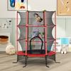 Trampoline for Children, diameter 163 cm, with Safety Net, for Indoor and Outdoor, Load Capacity up to 50 kg, Steel, Plastic, Red