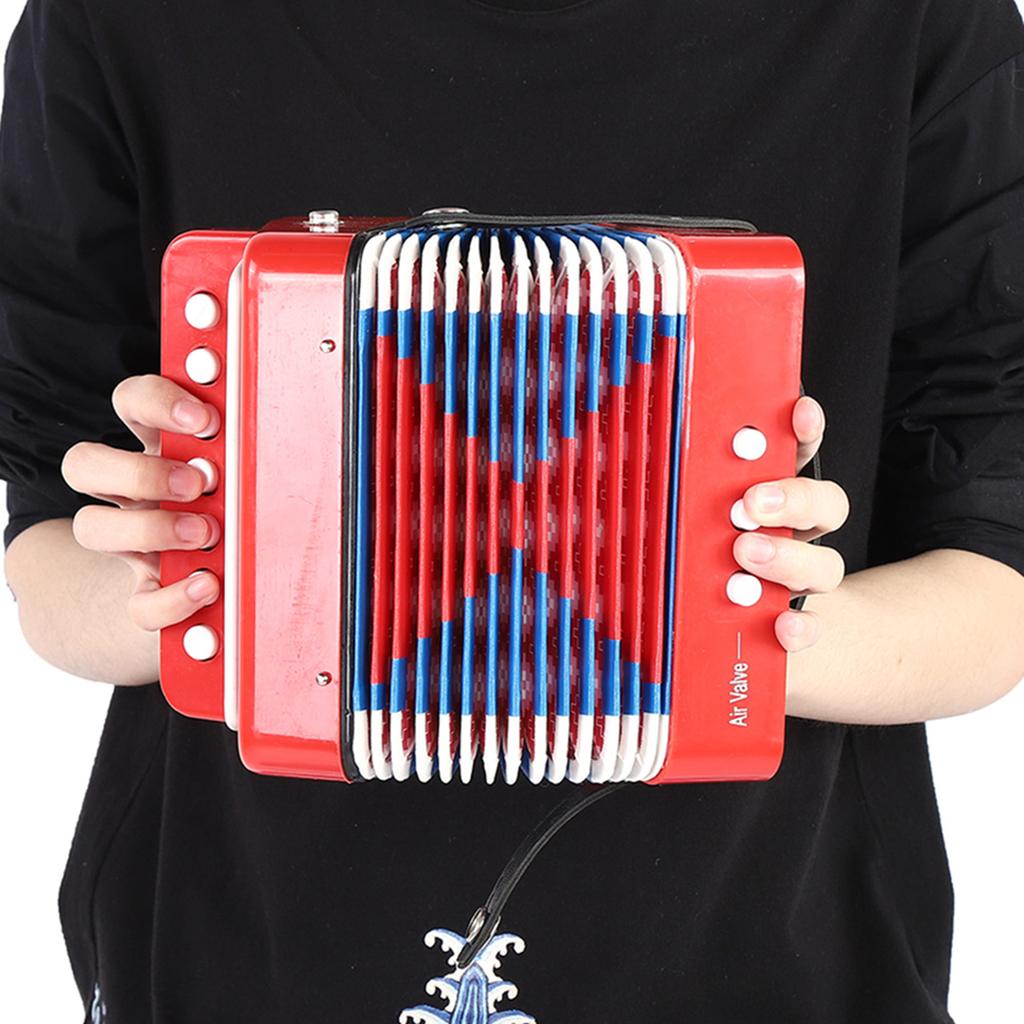 Children 7‑Key 2 Bass Mini Small Accordion Educational Musical Instrument Rhythm Toy (Red)