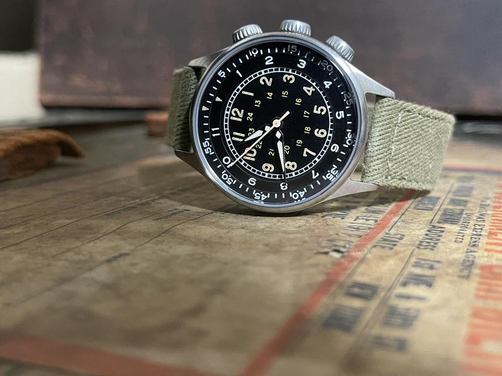 M.R.M.W. Men's Military Watch, Type A-15, Elapsed Time, Olive-Colored Fabric Strap