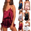 Women's Solid Color Sexy Fashion Loose Camisole Home Pajama Set