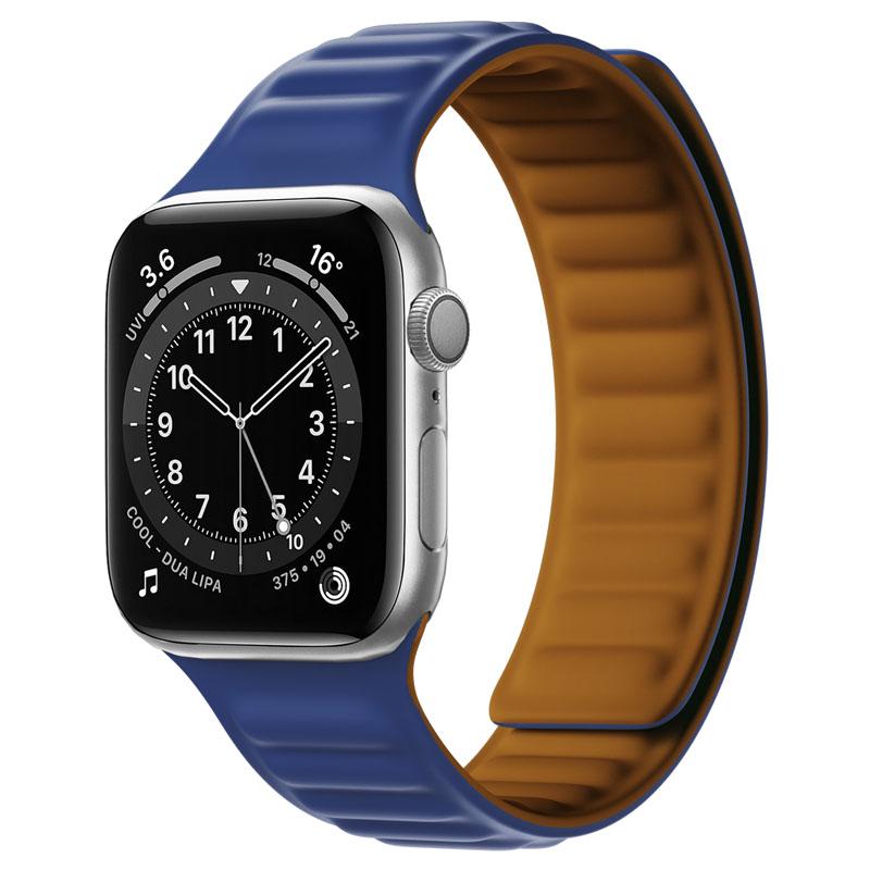 Силиконовый ремешок-звено для Apple watch band 44мм 40мм 45мм 41мм 46мм 49мм Магнитный браслет Loop iwatch series SE 7 8 9 ultra 2 10