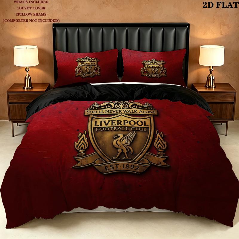 Liverpool Pattern Bedding Quilt Set Home Decoration Gift (1 * duvet cover + 2 * pillowcase without core)