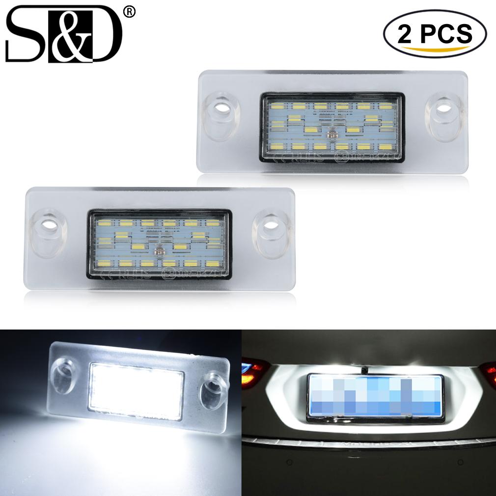 2Pcs 18SMD LED License Plate Lights For A3 8L A4 B5 95-01 S5 B5 S3/Sportback 97-03 A4/S4 Avant 95-99 Auto Number Plate Lamp 8D9943021