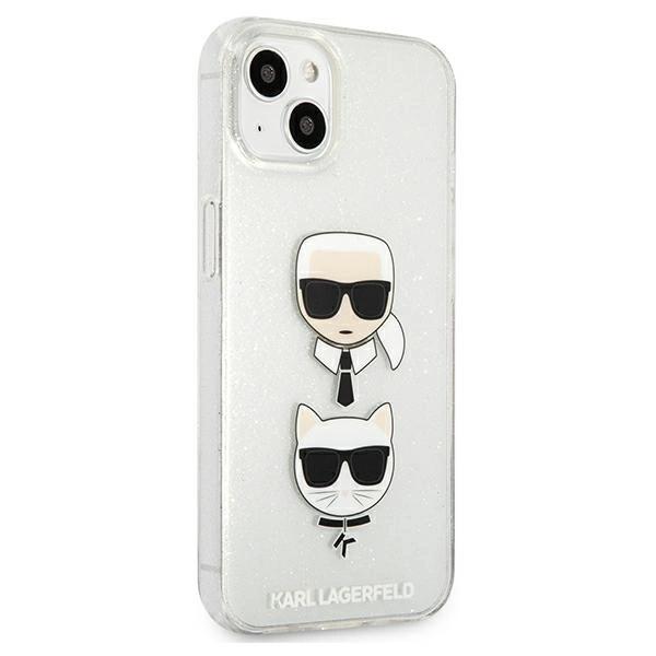 Karl Lagerfeld Klhcp13Skctugls Iphone 13 Mini 5.4 Серебристый/Серебристый Жесткий чехол с блестками Karl`S & Choupette