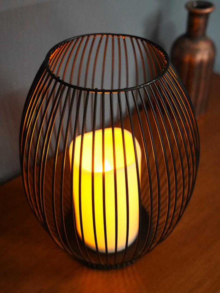 Светодиодная имитация свечи в скандинавском стиле, чрезвычайно простая декорация из кованого железа, ночник, креативные домашние поделки для кафе и ресторанов