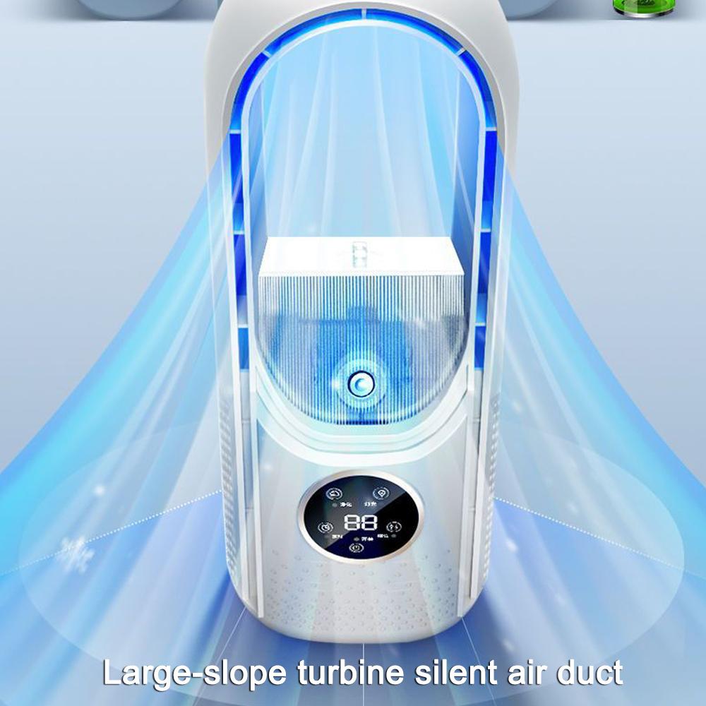 Безлопастной вентилятор с USB-подключением Портативный вентилятор для кондиционера с 6-ступенчатой ​​регулировкой скорости и распылителем времени