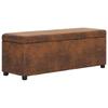 VidaXL Bench with Storage Compartment 116 Cm Brown Faux Leather