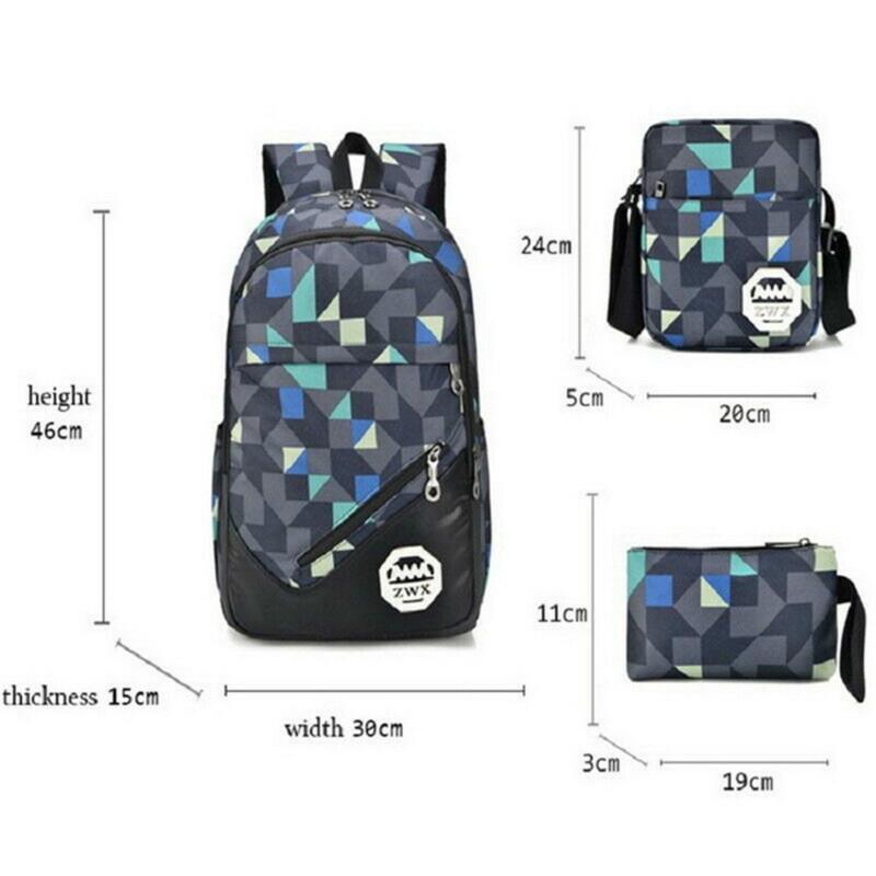 3 шт. / Компл., Большая камуфляжная школьная сумка для девочек и мальчиков, рюкзак, рюкзак, сумка