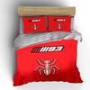 Red background ant and number 93 Bedding Set for Kids Luxury Gift 3pcs Digital Print Comforter Set Soft Comfortable Breathable