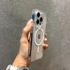 Прозрачный магнитно-адсорбционный жесткий чехол для Apple iPhone 15 Pro Max 14 13 12 Mini 11 Plus, чехол для телефона MagSafe с беспроводной зарядкой