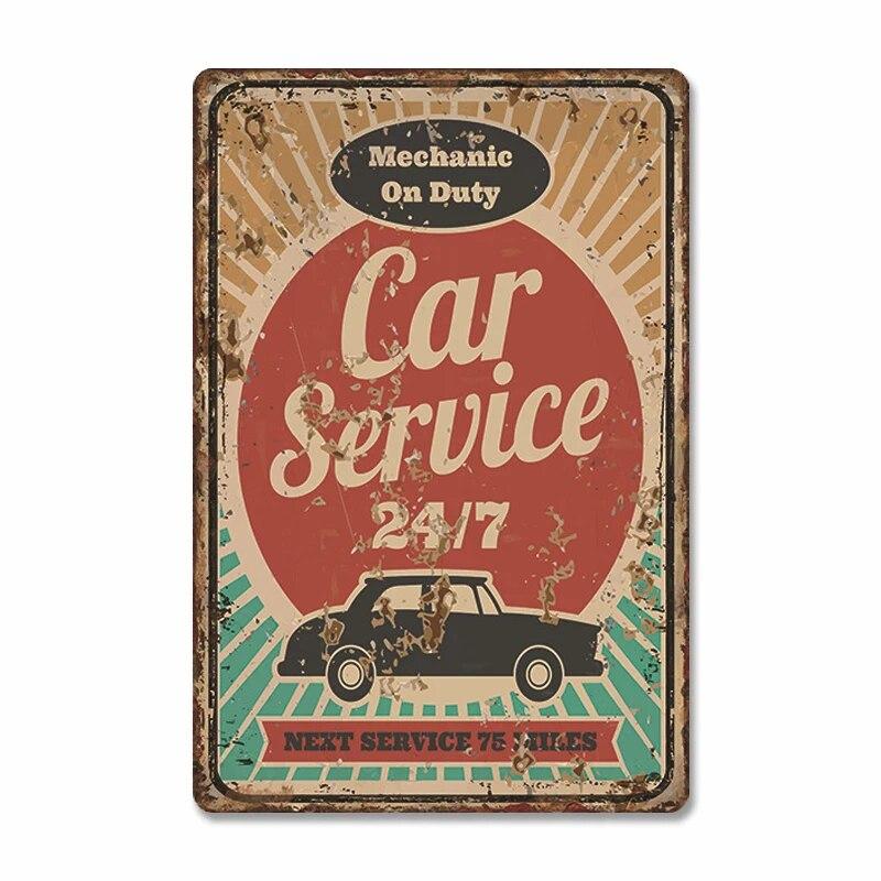 Classic Garage Poster Vintage Metal Sign Car Service Metal Tin Signs Retro Plaque Garage Tool Shop Wall Art Decor