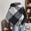 Women's Autumn/Winter 2022 Warm Imitation Cashmere Plaid Scarf Shawl - Korean Style