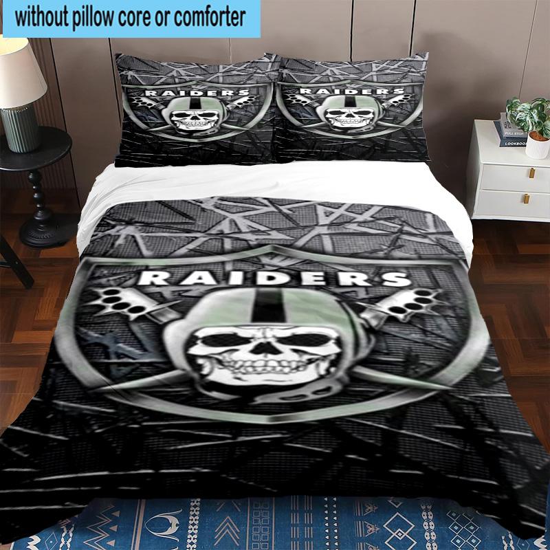 3PCS Rai-ders Football Legacy 3pcs Bedding,Including 3PCS Duvet Cover And 2pcs Pillowcases Perfect for Christmas,Ideal for Bedroom, Dormitory