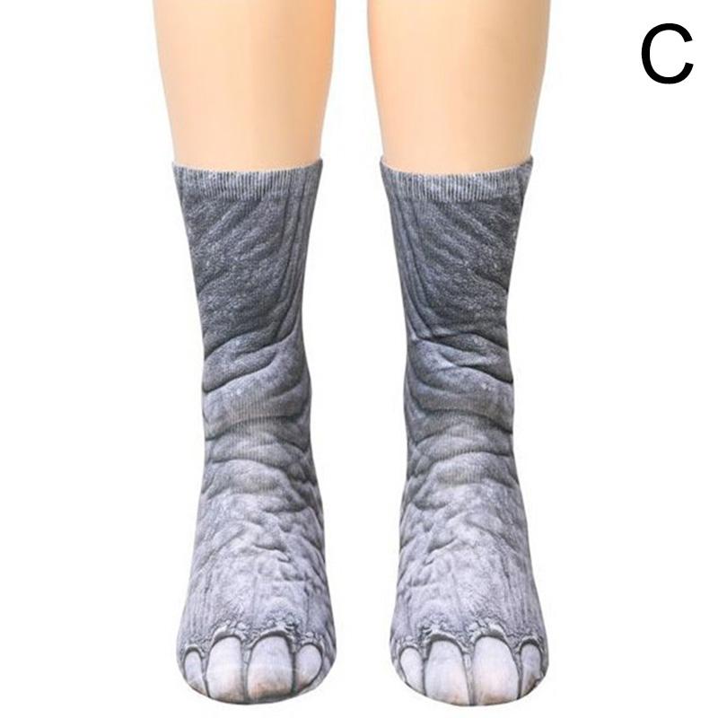 Носки унисекс для взрослых и детей с 3D принтом животных, копыта, лапы, носки, новинка, носки для экипажа, чулки средней длины