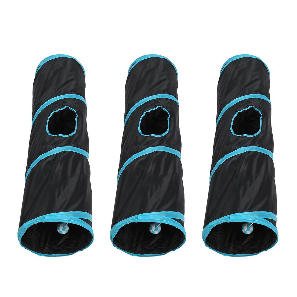 3PCS Collapsible Cat Tunnel Lightweight Interactive Interesting Cat Tunnel Tube for Cat Kitten