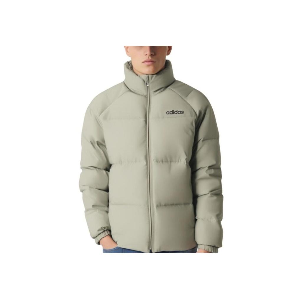 Adidas Уличная модная теплая короткая пуховая куртка унисекс, цвет матча-зеленый JL9583