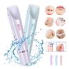 2 In 1 Electric Razors for Women Painless Ladies Epilator Facial Mustache Shaver Bikini Underarms Legs Trimmer Electric Hair Removal