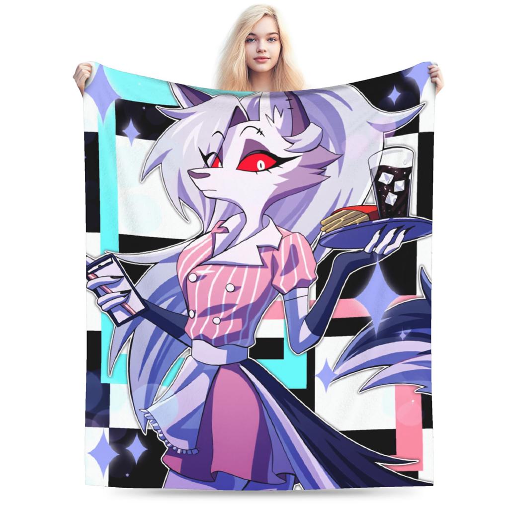 Теплые одеяла Мальчик Девочка Декоративные Постельное белье Loona Пледы Helluva Boss Фланелевое покрывало Для домашнего декора Забавная накидка на диван-кровать