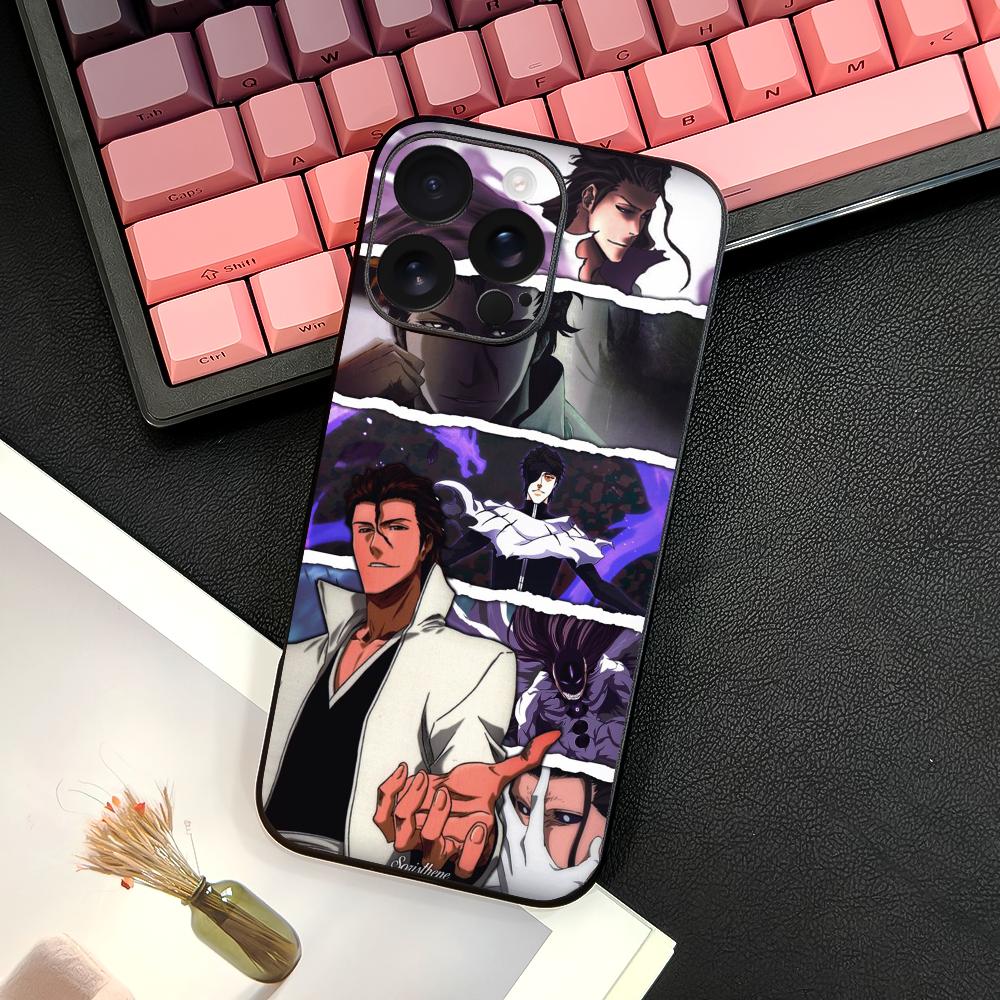 Аниме A-Айзен СосукэS B-BLEACH Чехол для телефона для iPhone 16 15 14 13 12 11 PRO MAX PLUS Mini TPU Мягкий для кожи Чехол